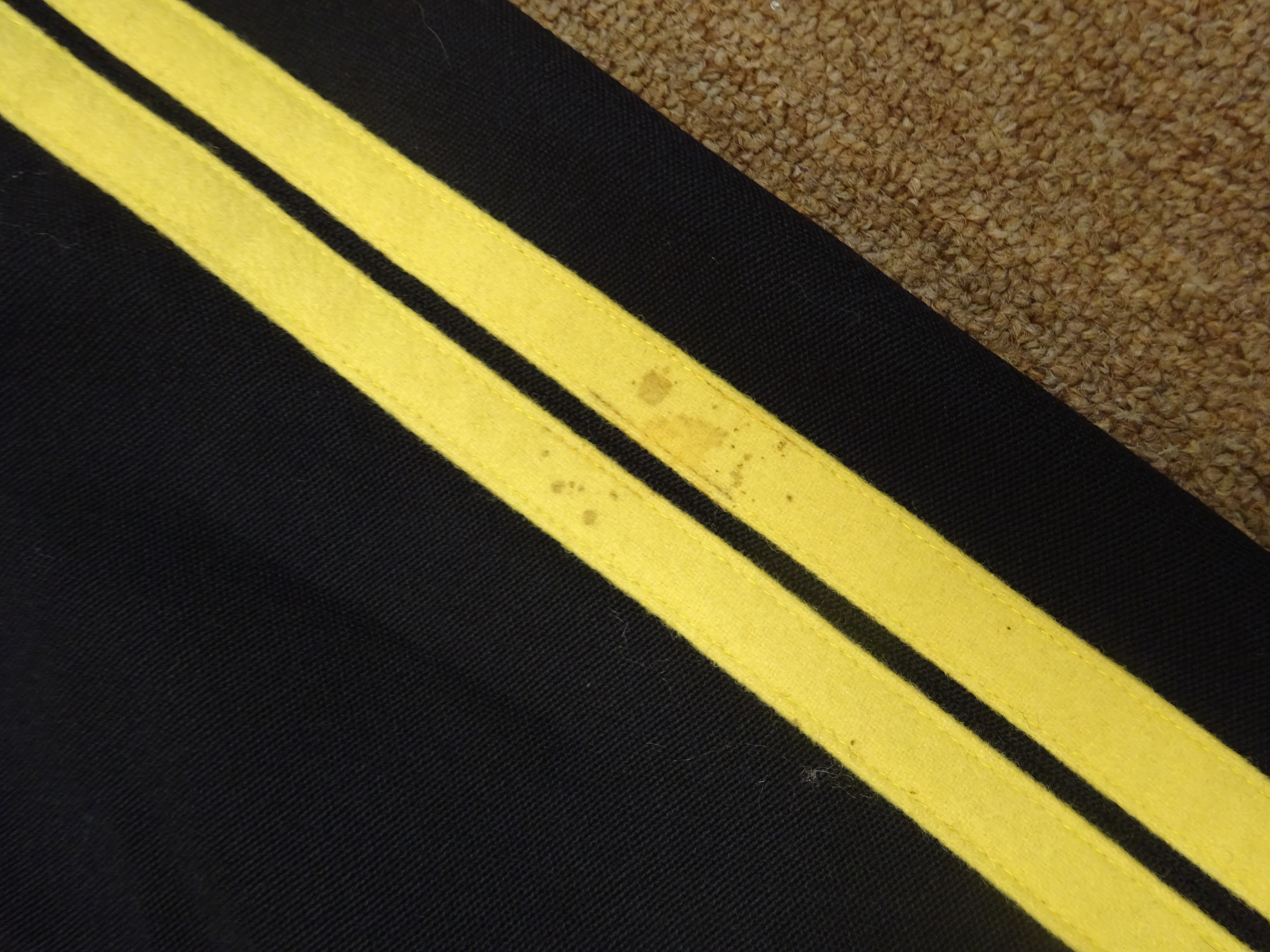 Royal Army Pay Corps mess uniform, black with yellow collar and stripes, by Michael Jay, Stowmarket, - Image 3 of 8