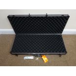 Napier of London black and aluminium Gun case, with two keys and combination locks, L86cm, W37cm,