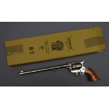 Denix Replica Long barrel Colt single action Buntline nickel finish pistol,