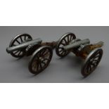 Pair of Dahlgren wooden and metal models of American Civil War Canon with plaque for 1861,
