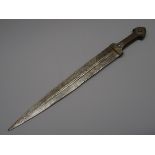 Russian Kindjal, 34cm double edged blade with offset central fuller,