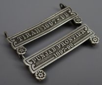 Two India medal bars for Tirah 1897-98 and Punjab Frontier 1897-98 Condition Report