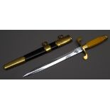 Russian Army officer's dagger, 21cm twin edge blade marked MO2151,