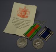 WW2 Defence Medal & Police Long Service Medal awarded to Inspr.