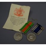 WW2 Defence Medal & Police Long Service Medal awarded to Inspr.