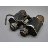 Pair of WW2 Carl Zeiss DF 7x50 binoculars No.1965010, stamped eagle with swastika M Flak Nr.