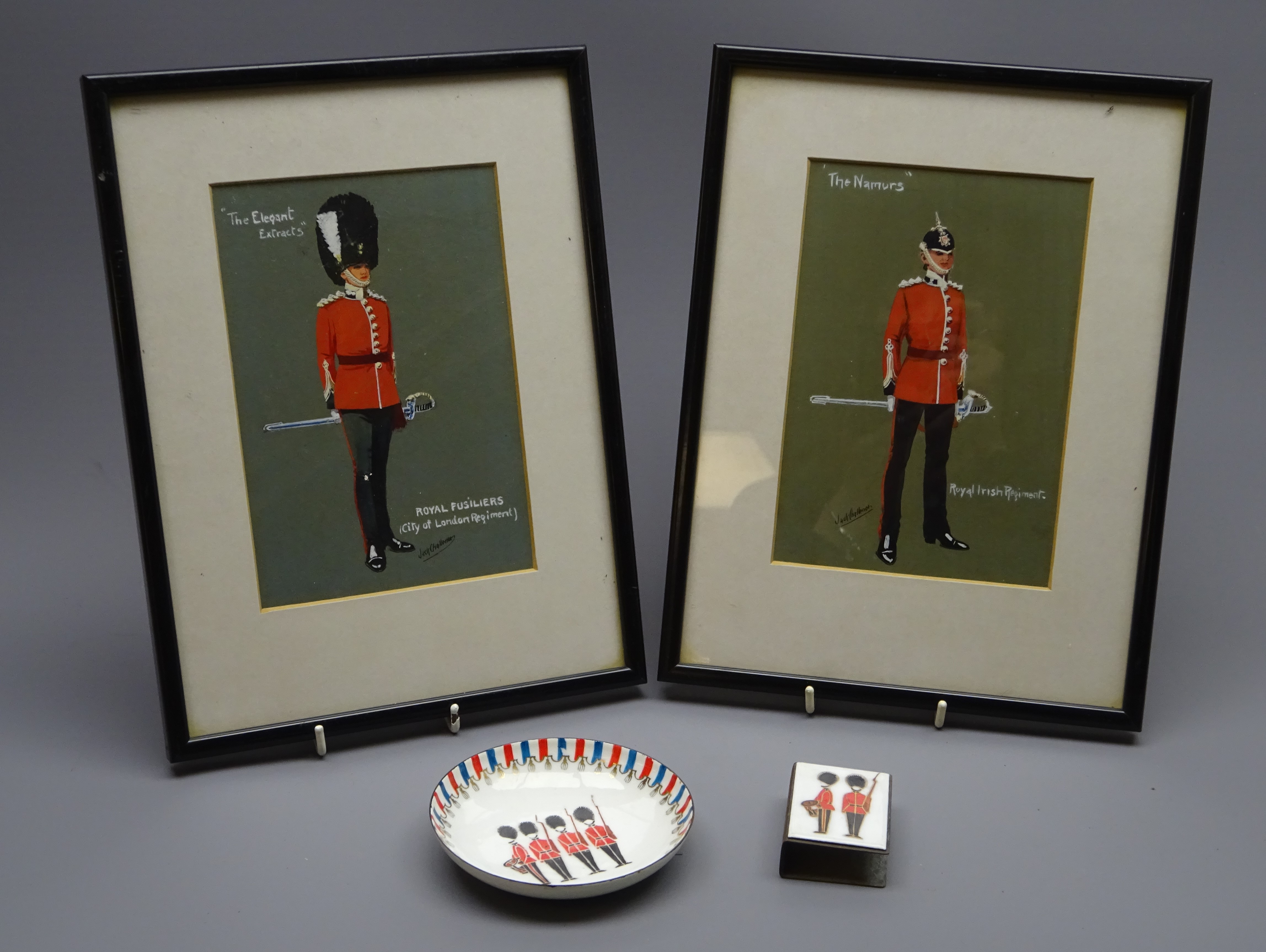 Jack Challenor (20th century), pair military pictures of soldiers each in dress uniform,