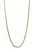 9ct gold snake chain necklace hallmarked, 76cm 6.