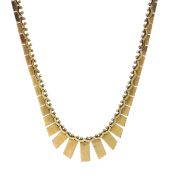 9ct gold fringe necklace, hallmarked Condition Report approx 10.