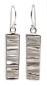 Silver contemporary rectangular pendant earrings,