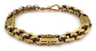 Victorian gold watch chain bracelet hallmarked and stamped 9ct, approx 19.