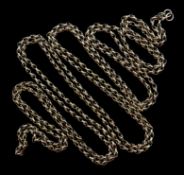 Victorian 9ct gold (tested) belcher chain necklace, approx 27.