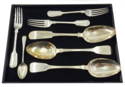 Pair of silver tablespoons by Sarah & John William Blake London 1822, a similar spoon,