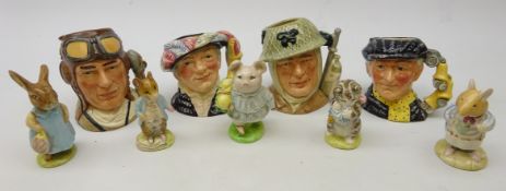 Five Beatrix Potter figures: three Beswick,