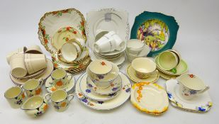 Art Deco and later tea & coffee wares comprising Woods Ivory ware, Grafton China,