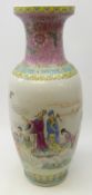 Large Canton vase, body decorated with the eight immortals crossing the waters in a boat,