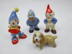 Four Wade characters: Noddy, Mr Plod,