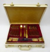 Nivella Solingen gold plated canteen of cutlery, twelve settings, lacking one teaspoon,