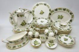 Comprehensive Royal Worcester 'The Worcester Hop' pattern dinner and coffee service,