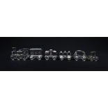 Swarovski crystal Train set comprising an engine and five interlocking carriages,