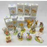 Twelve Royal Albert Beatrix Potter figures comprising: Diggory Diggory Delvet, Squirrel Nutkin,