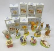 Twelve Royal Albert Beatrix Potter figures comprising: Diggory Diggory Delvet, Squirrel Nutkin,