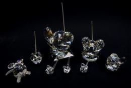 Collection of Swarovski Crystal Mice, large to small figures,