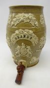 Victorian stoneware Brandy barrel depicting Scottish and English Union,