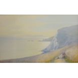 'Silver and Gold near Lulworth', early 20th century watercolour signed J White R.I 28cm x 45.