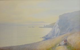 'Silver and Gold near Lulworth', early 20th century watercolour signed J White R.I 28cm x 45.