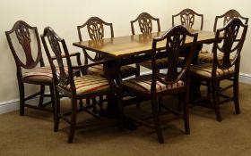 Refectory style oak dining table,