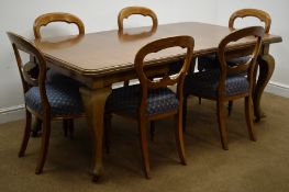 Victorian mahogany extending dining table with moulded top, on cabriole legs, (182cm x 106cm,