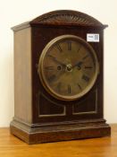 20th century arch top bracket clock, circular Roman dial with twin train W & H striking movement,