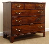 George lll mahogany chest, three short and three long boxwood strung drawers,