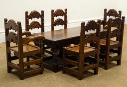 17th century style oak miniature refectory table,