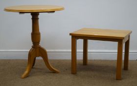 Shaw & Riley 'Sea horsemen' of Hessay elm circular occasional table, single turned column,