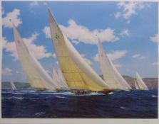 After John Stephen Dews (British 1949-): 'Valsheda Sail Trails',