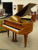 Obermeier Berlin mahogany cased baby grand piano,
