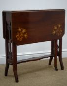 Edwardian inlaid mahogany Sutherland table, moulded top, canted corners,