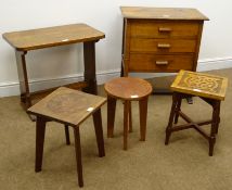 Early 20th century oak chest, three drawers,