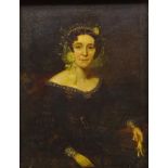 Portrait of a Seated Lady, 19th century oil on canvas unsigned 34cm x 26cm in gilt frame,