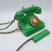 Rare 1930's Jade Green Bakelite G.P.O 'Pyramid' Telephone, model PL '35/234 No. 162F with no.