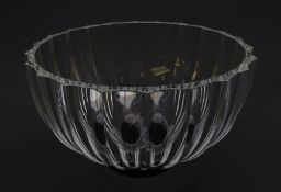 1930s Orrefors crystal bowl by Vicke Lindstrand,