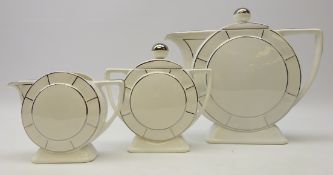 French 1930s three piece tea ceramic set by Digoin Sarreguemes,