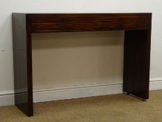 Macasar Ebony console table, two short and two long drawers, solid end supports (W114cm, H78cm,