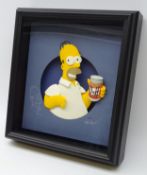 The Simpsons Limited Ed 3D Sculpture 'Mmmm Beer' No.167/275 signed by Tim West, black box frame 34.