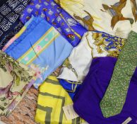 Jacqmar silk scarf with original card label, Leonard silk scarf with floral design, Richel Mallard,