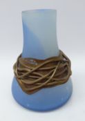 Alchemy Art, frosted glass vase, trailed copper overlay by Mady Benson,