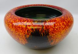 Large Poole Studio Concave Sunburst bowl, thrown by Alan White,