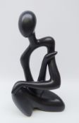 Spanish abstract pottery figure signed CHZ,